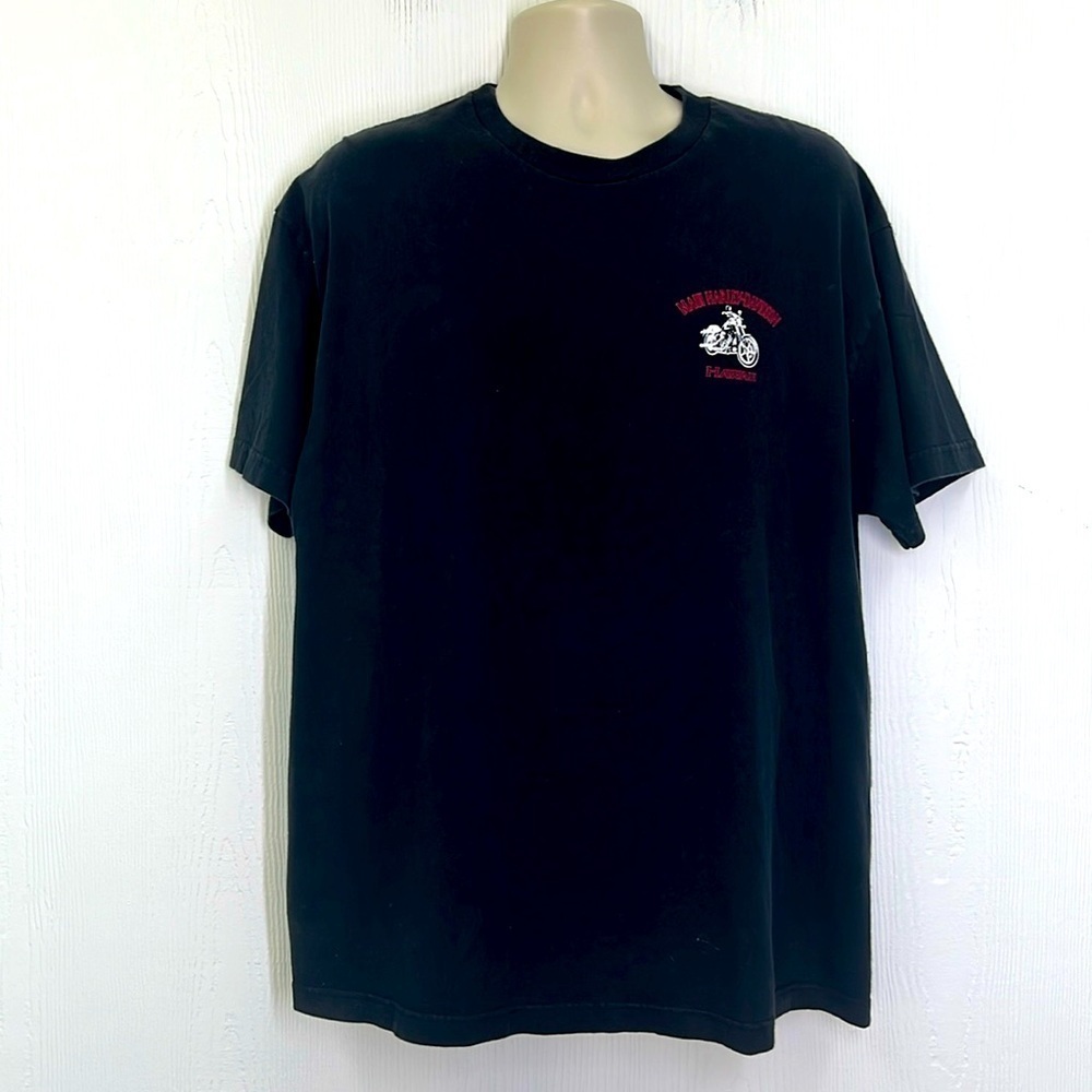 Harley Davidson - 2002 Vintage Maui Hawaii Harley Davidson Graphic Black T SZ XL